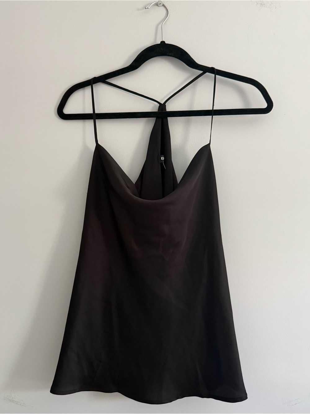 Express Black Satin Cowl Neck Camisole